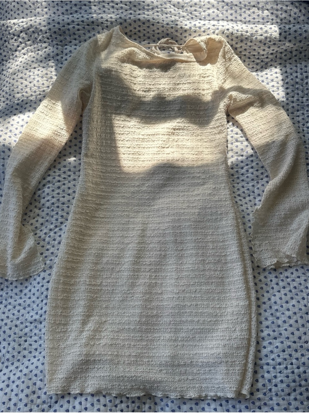 wild fable Cream Crochet-Trim Knit Dress perfect for gameday
